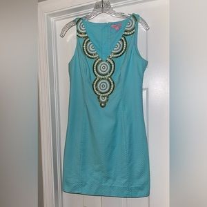 Lily Pulitzer turquoise dress with beading size 2